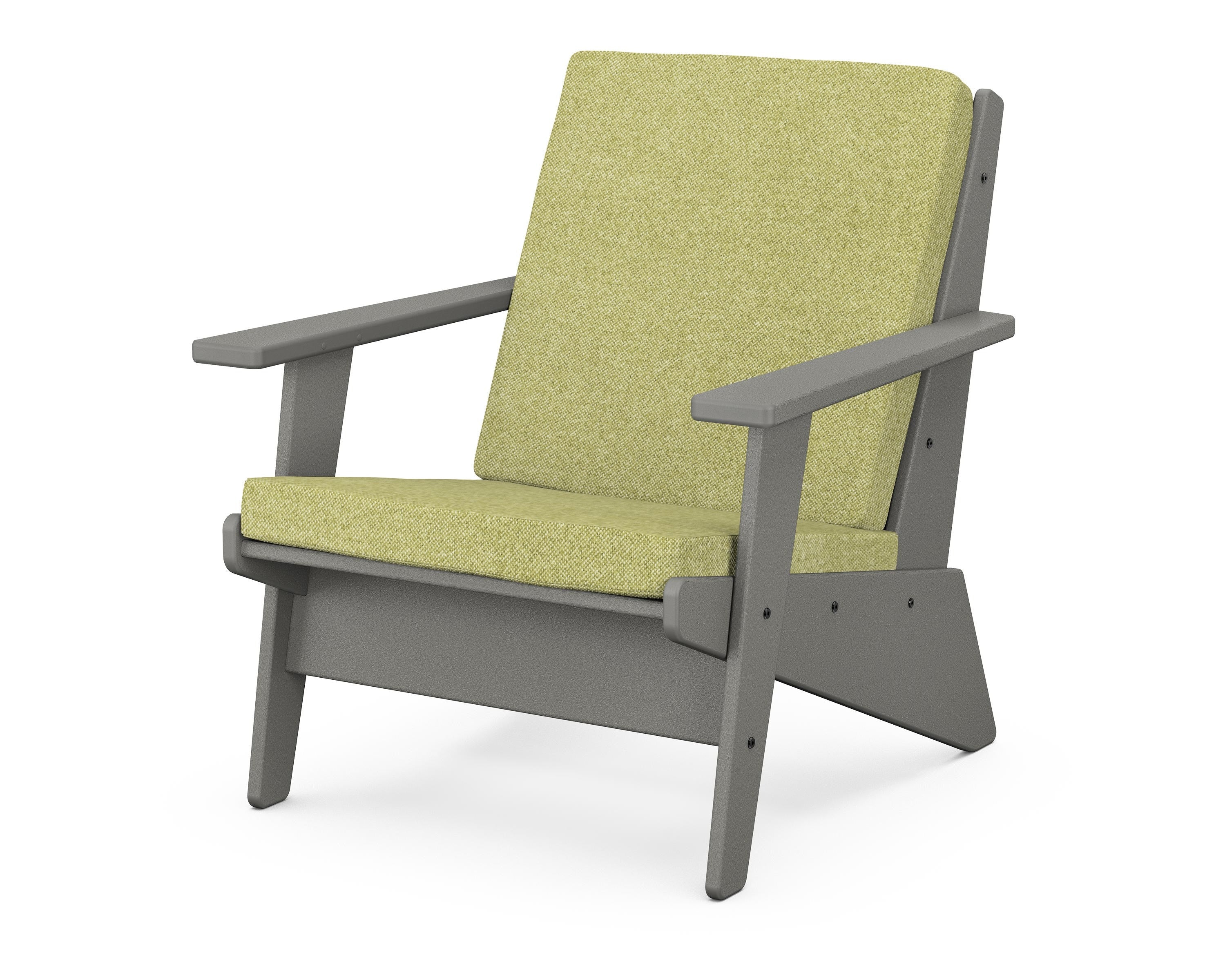 POLYWOOD® Riviera Modern Lounge Chair in Slate Grey / Chartreuse Boucle