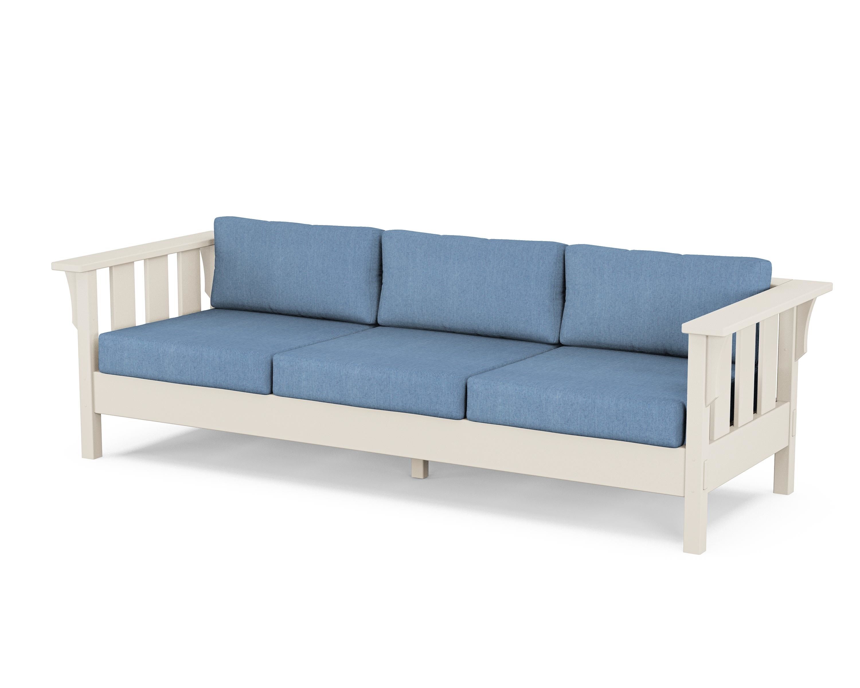 Martha Stewart by POLYWOOD® Acadia Deep Seating Sofa in Sand / Sky Blue