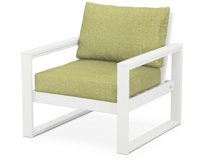 POLYWOOD® EDGE Club Chair in White / Chartreuse Boucle