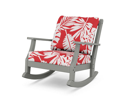 Country Living Wovendale Deep Seating Rocking Chair in Slate Grey / Leaf Crimson