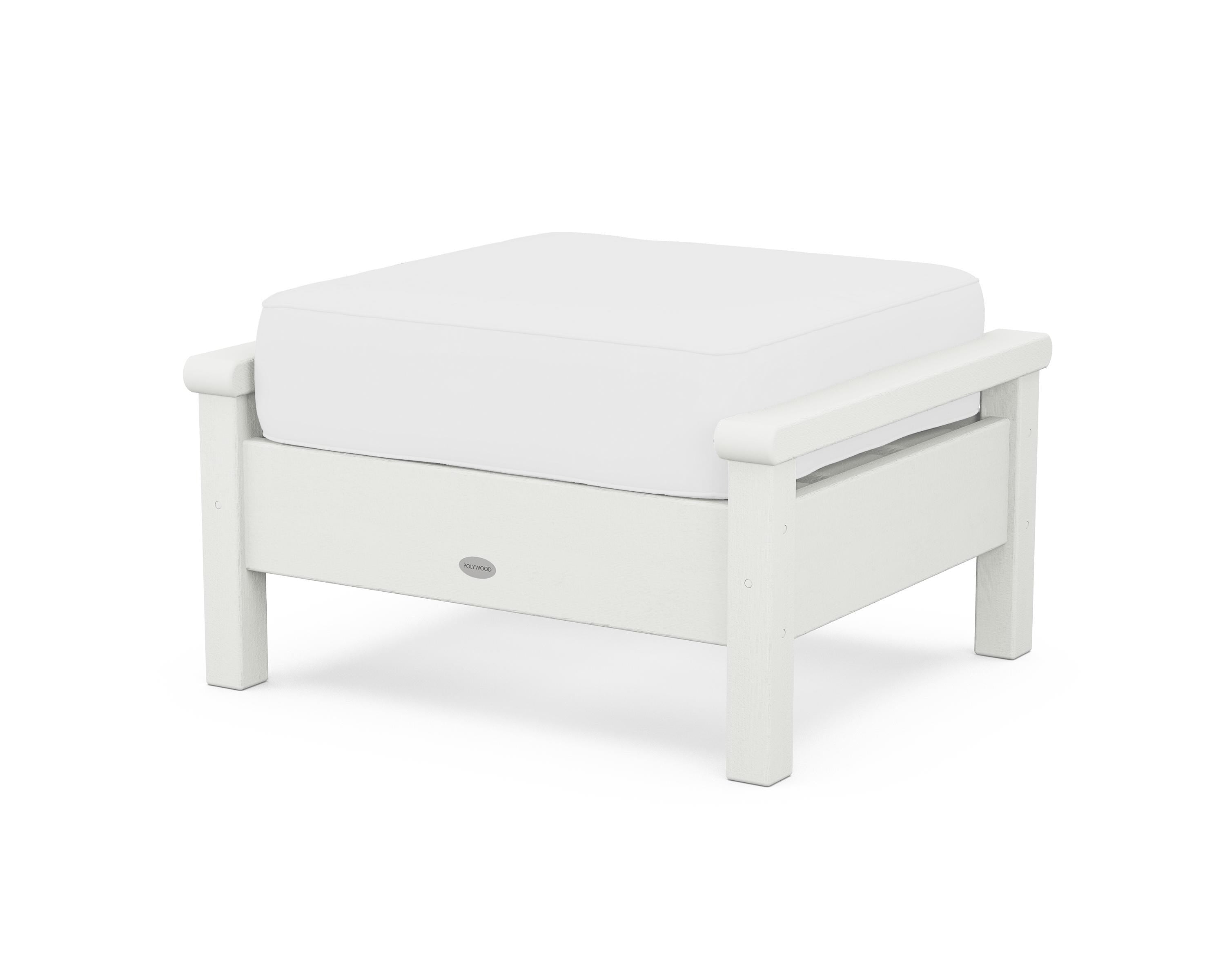 POLYWOOD® Harbour Deep Seating Ottoman in Vintage White / Natural