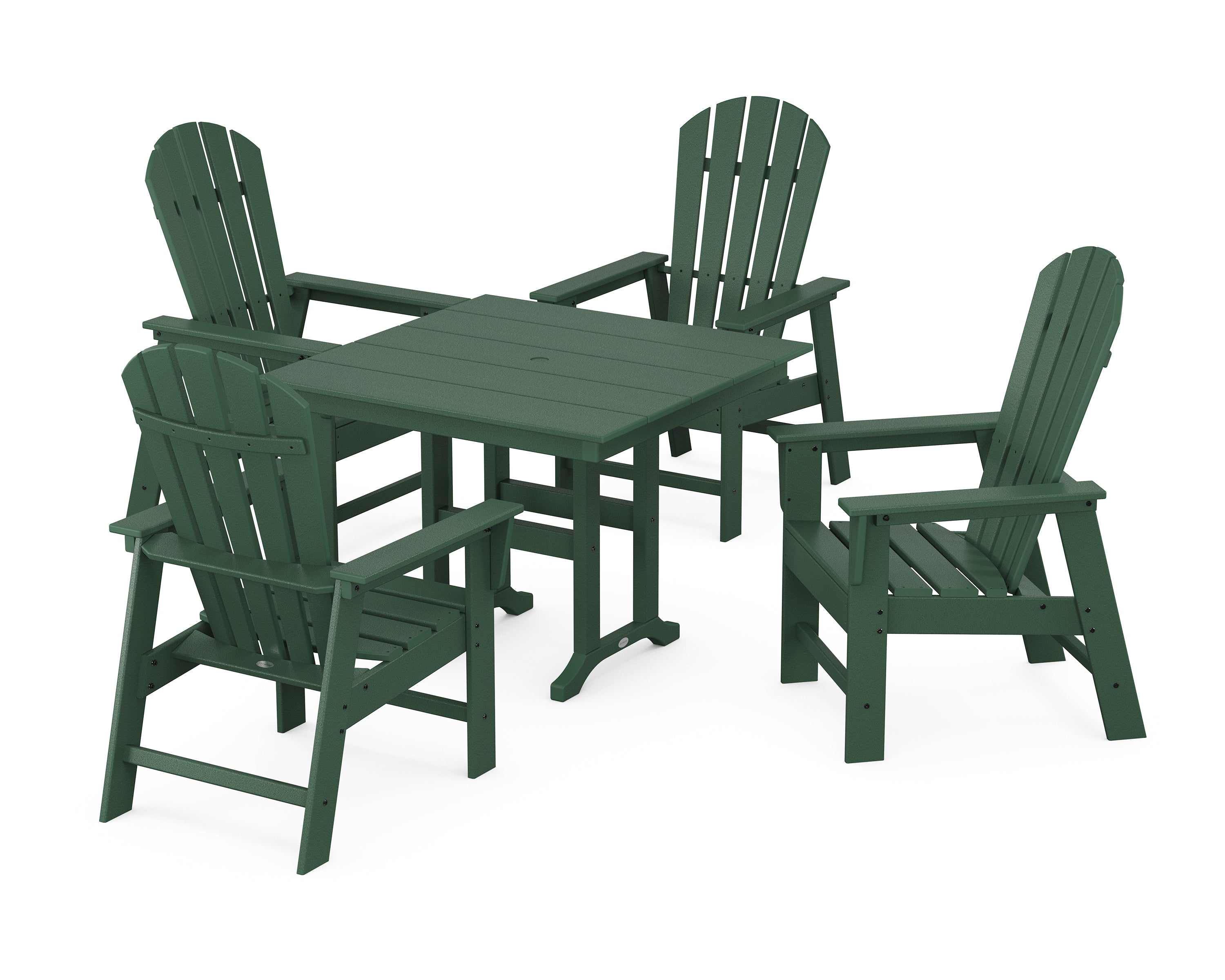POLYWOOD® South Beach 5-Piece Farmhouse Dining Set in Green