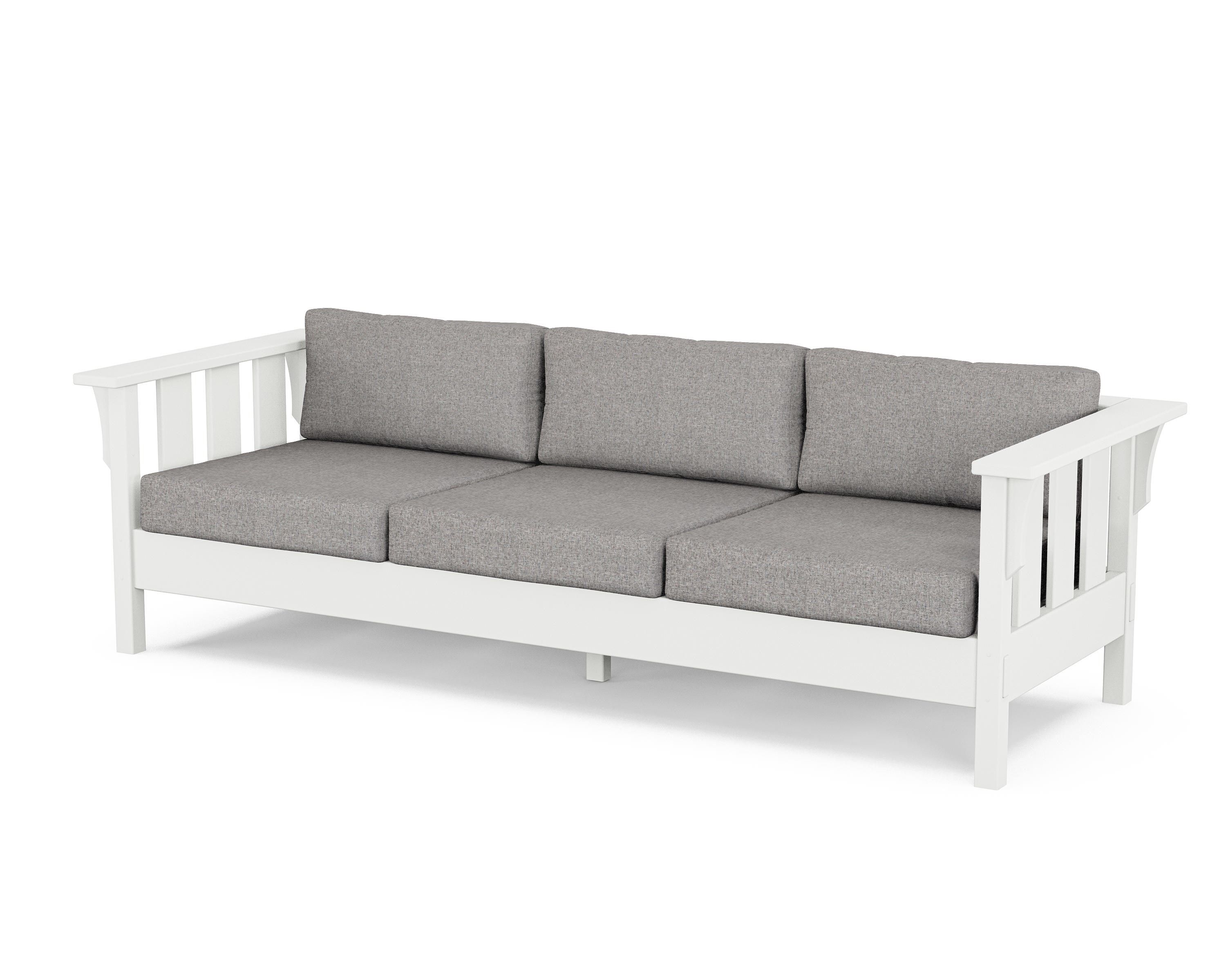 Martha Stewart by POLYWOOD® Acadia Deep Seating Sofa in White / Grey Mist