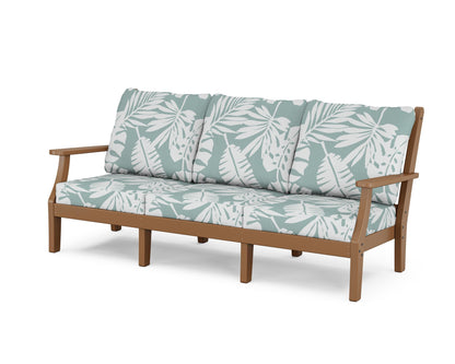 Country Living Wovendale Deep Seating Sofa in Teak / Leaf Glacier Spa