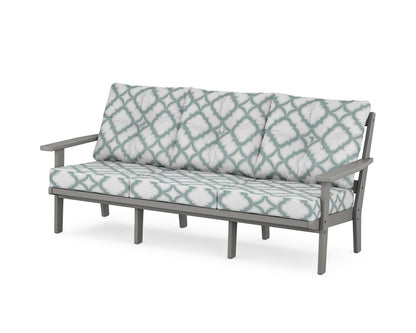 POLYWOOD® Prairie Deep Seating Sofa in Slate Grey / Trellis Glacier Spa