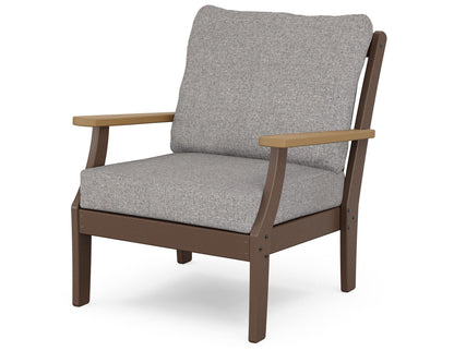 POLYWOOD® Braxton Deep Seating Chair in Mahogany / Natural / Grey Mist