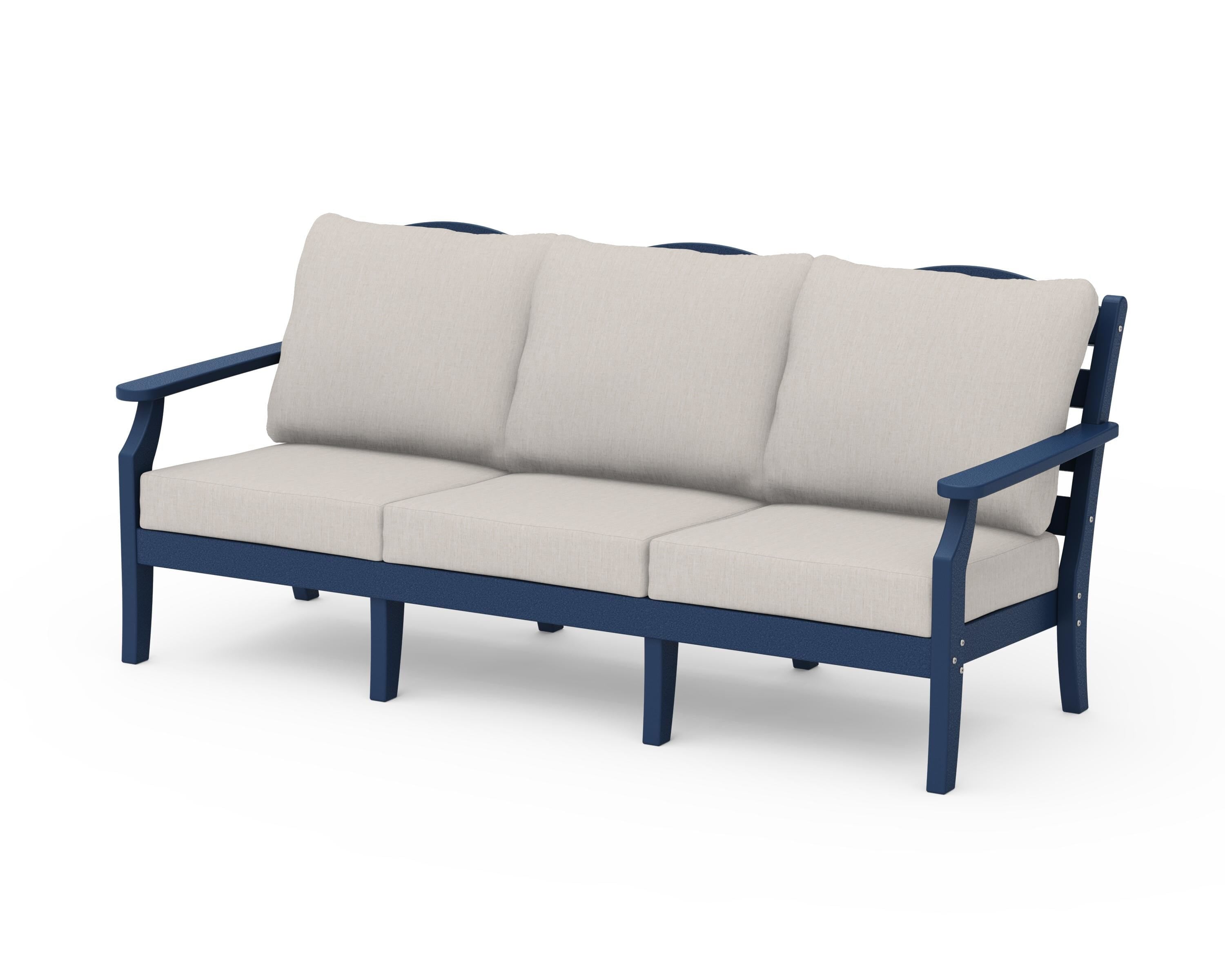 Draper James™ by  POLYWOOD® Savannah Deep Seating Sofa in Navy / Cast Ash