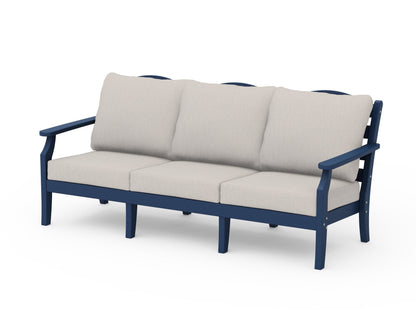 Draper James™ by  POLYWOOD® Savannah Deep Seating Sofa in Navy / Cast Ash