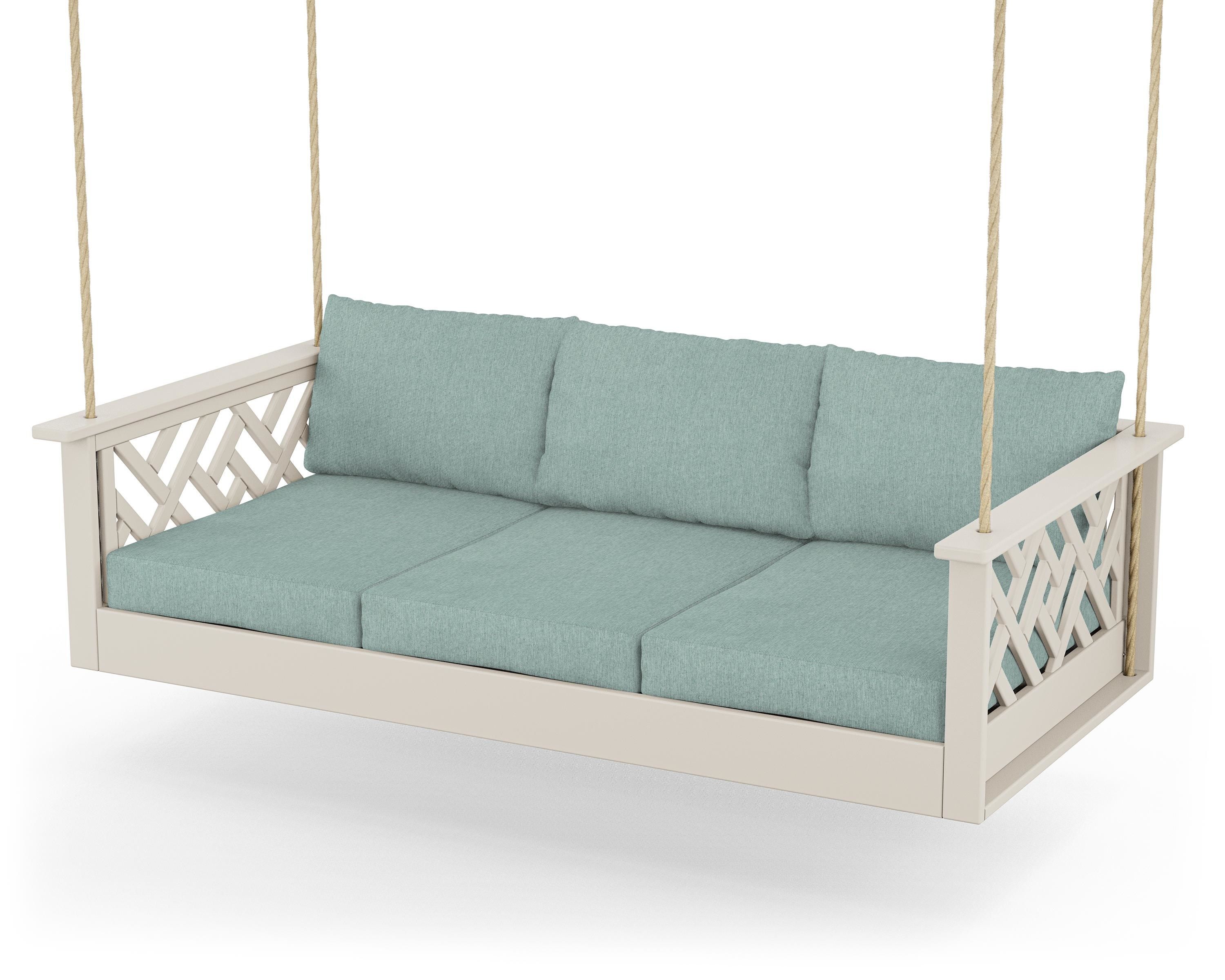 POLYWOOD® Chippendale Daybed Swing in Sand / Glacier Spa