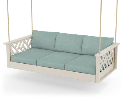 POLYWOOD® Chippendale Daybed Swing in Sand / Glacier Spa