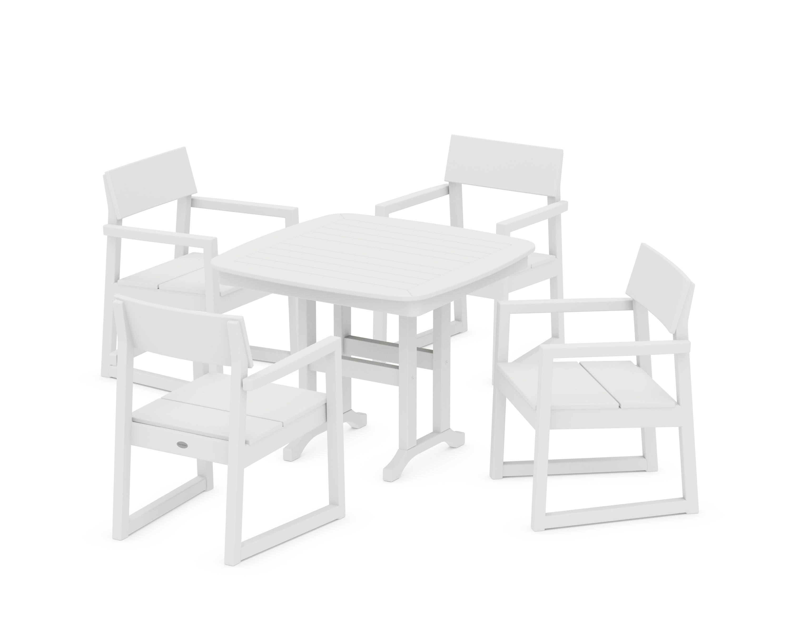 POLYWOOD® EDGE 5-Piece Dining Set in White