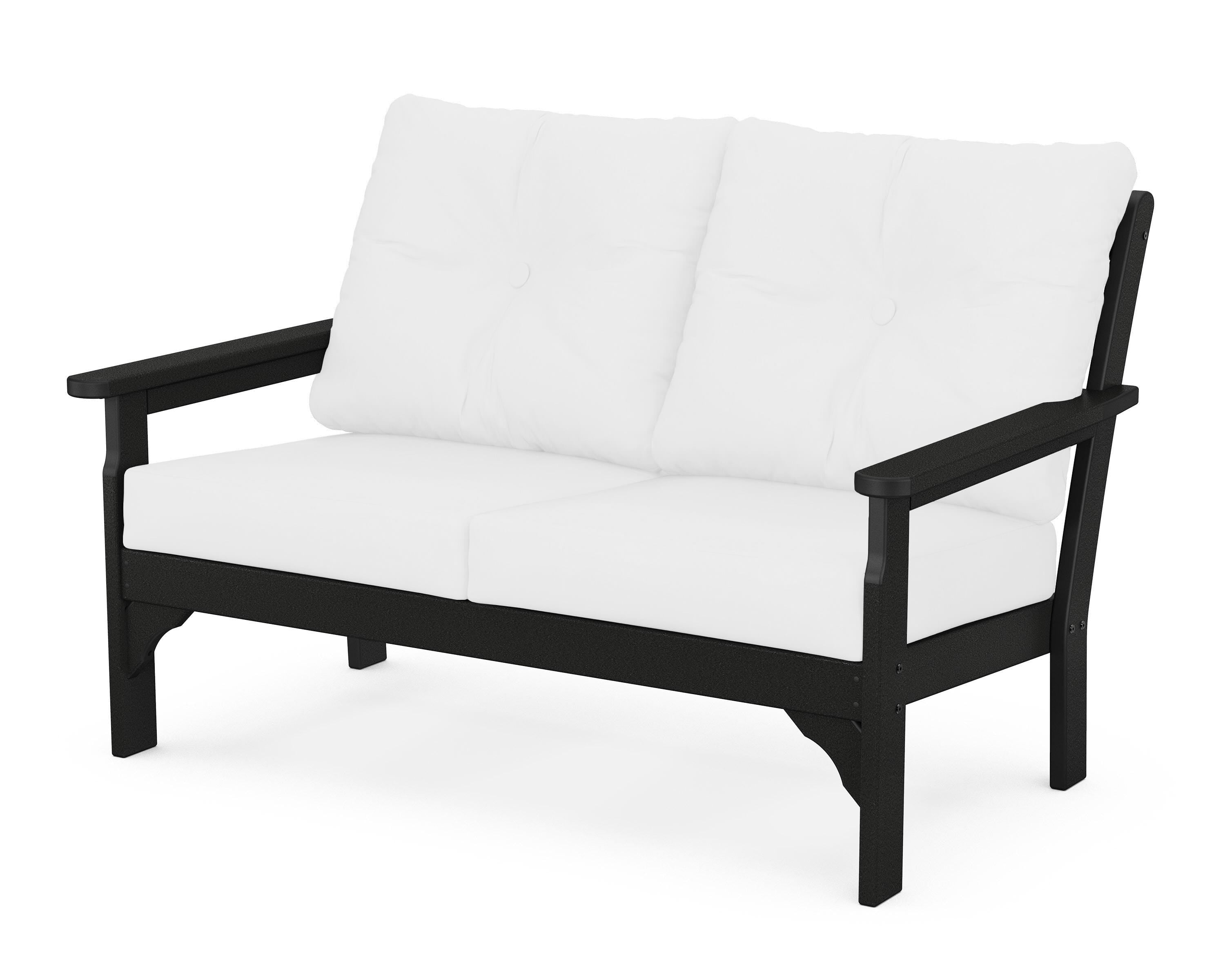 POLYWOOD® Vineyard Deep Seating Loveseat in Black / Natural