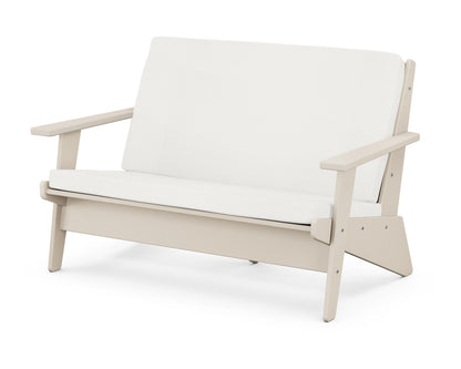 POLYWOOD® Riviera Modern Lounge Loveseat in Sand / Natural Linen