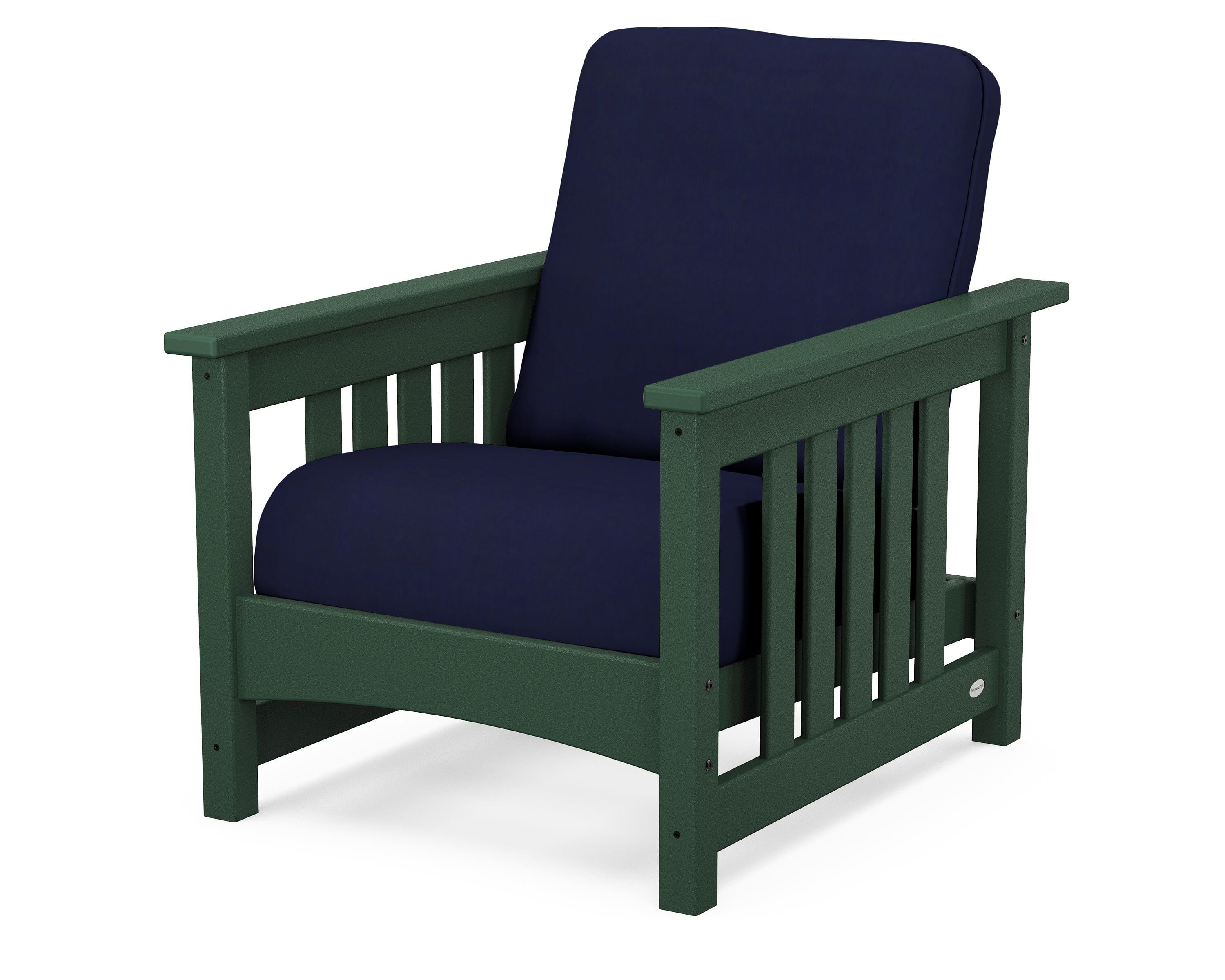 POLYWOOD® Club Mission Chair in Green / Navy