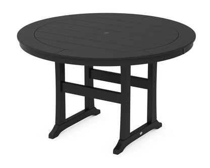 POLYWOOD® Nautical Trestle 60" Round Counter Table in Black