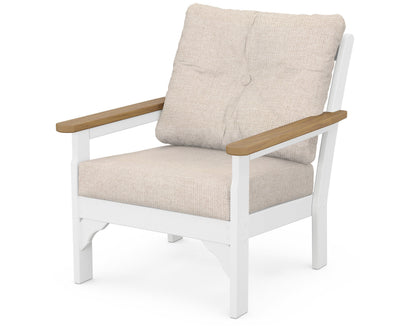 POLYWOOD® Vineyard Deep Seating Chair in White / Natural / Blend Linen