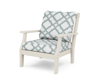 Country Living Wovendale Deep Seating Chair in Sand / Trellis Glacier Spa