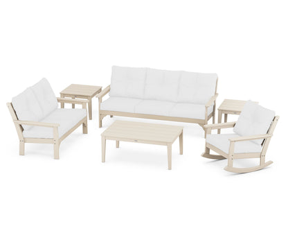 POLYWOOD® Vineyard 6-Piece Deep Seating Set in Sand / Natural