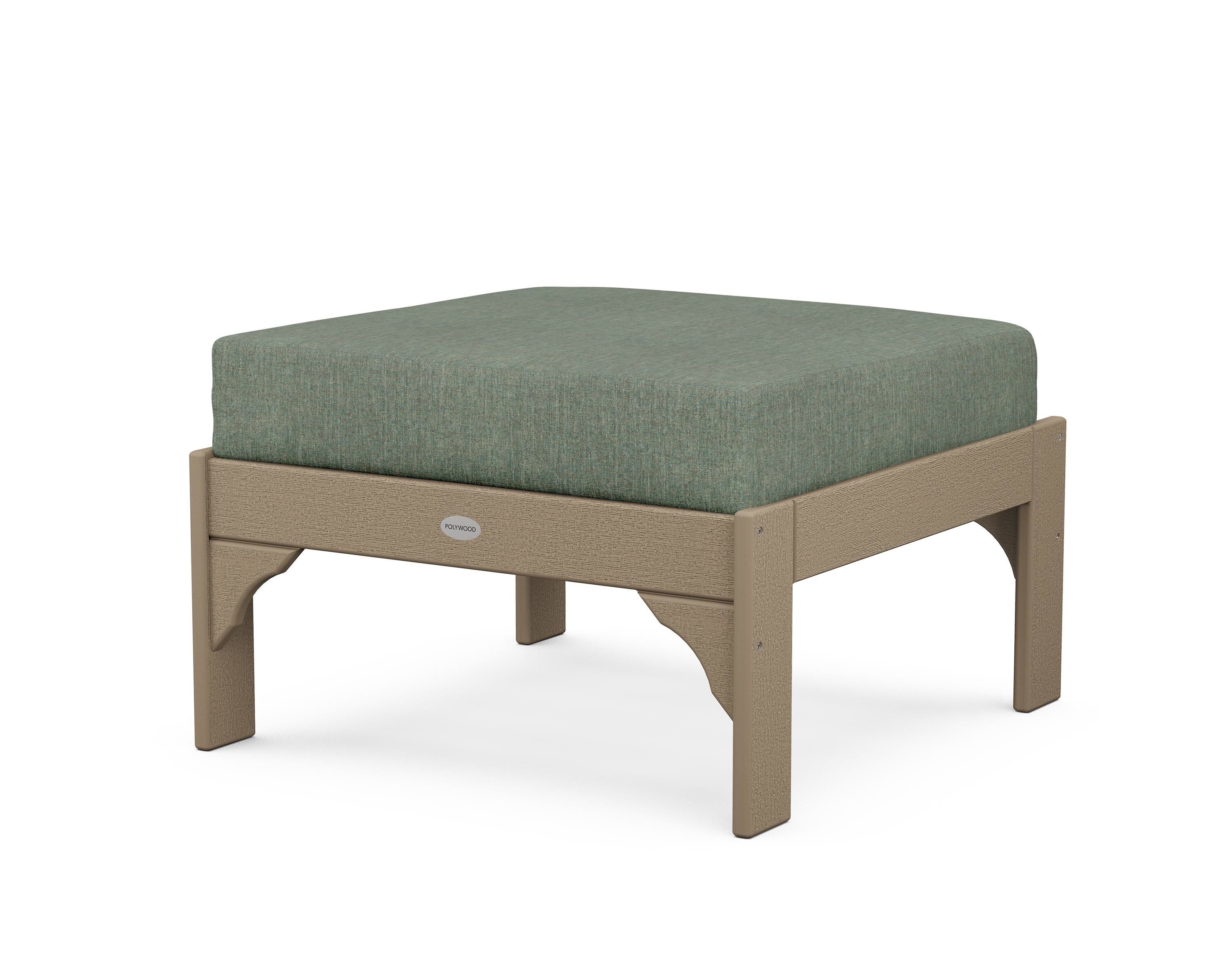 POLYWOOD¬Æ Vineyard Deep Seating Ottoman in Vintage Sahara / Cast Sage