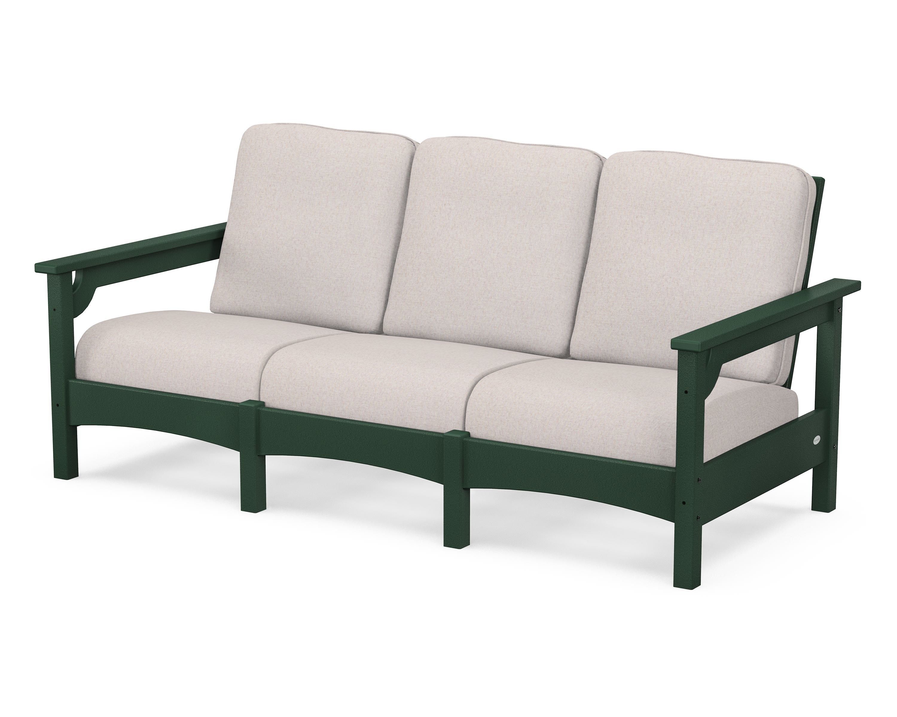 POLYWOOD® Club Sofa in Green / Dune Burlap