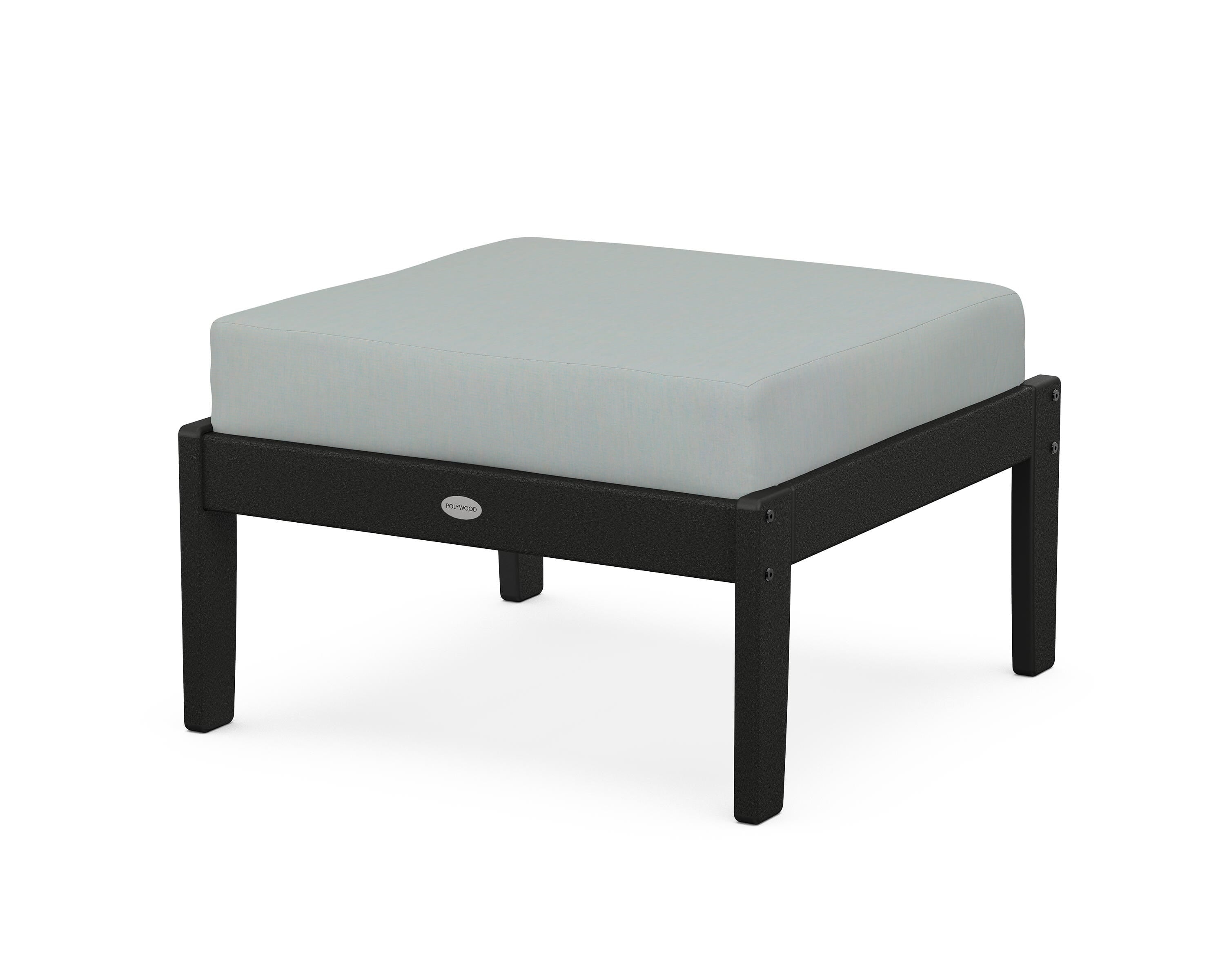 POLYWOOD® Braxton Deep Seating Ottoman in Black / Spa