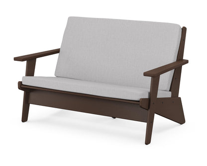 POLYWOOD® Riviera Modern Lounge Loveseat in Mahogany / Granite