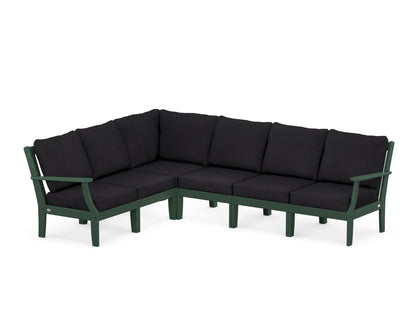 POLYWOOD® Braxton Modular 6-Piece Deep Seating Set in Green / Midnight Linen