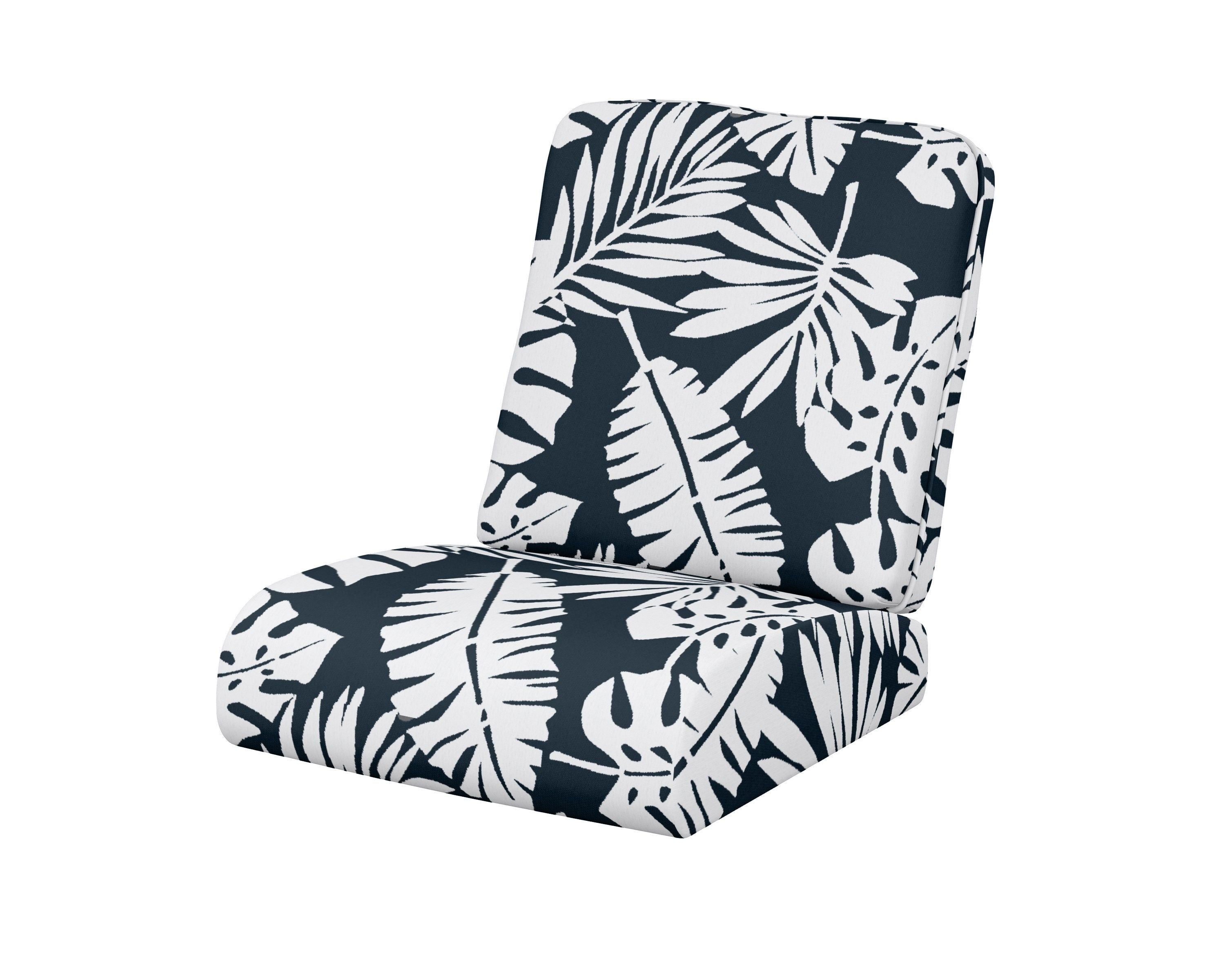 POLYWOOD® Club Seat/Back Cushion in Leaf Marine Indigo