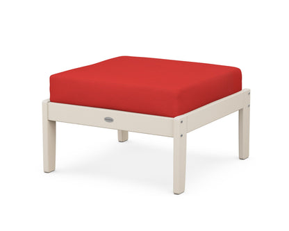 POLYWOOD® Braxton Deep Seating Ottoman in Sand / Crimson Linen
