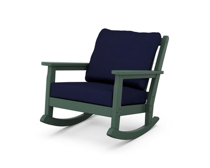 POLYWOOD® Chippendale Deep Seating Rocking Chair in Green / Navy