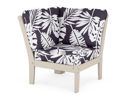 POLYWOOD® Braxton Modular Corner Chair in Sand / Leaf Navy