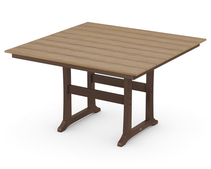 POLYWOOD® Farmhouse Trestle 59" Counter Table in Mahogany / Natural