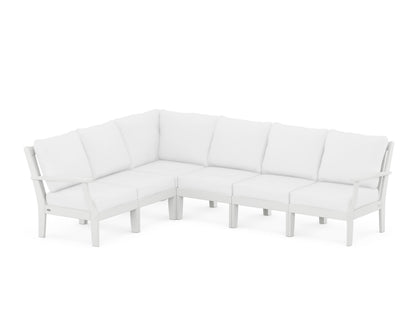 POLYWOOD® Braxton Modular 6-Piece Deep Seating Set in White / Natural