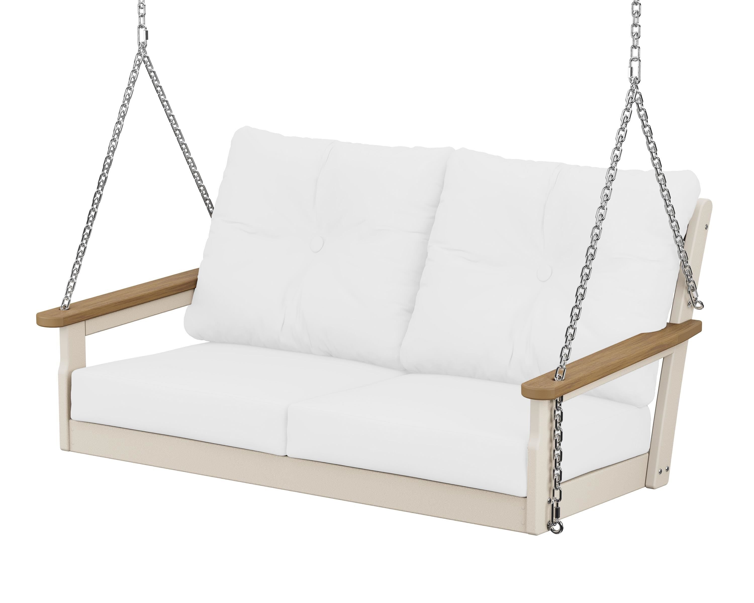 POLYWOOD® Vineyard Deep Seating Swing in Sand / Natural / Natural