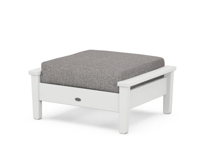 POLYWOOD® Prescott Deep Seating Ottoman in White / Grey Mist