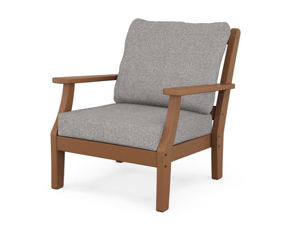 Martha Stewart by POLYWOOD® Chinoiserie Deep Seating Chair in Teak / Grey Mist