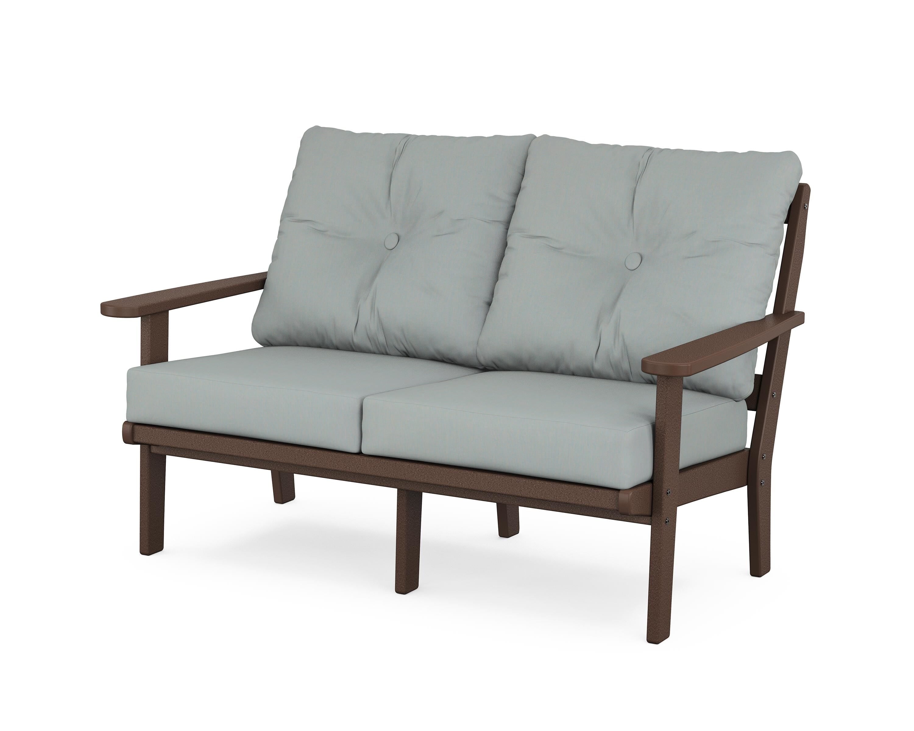POLYWOOD® Mission Deep Seating Loveseat in Mahogany / Spa