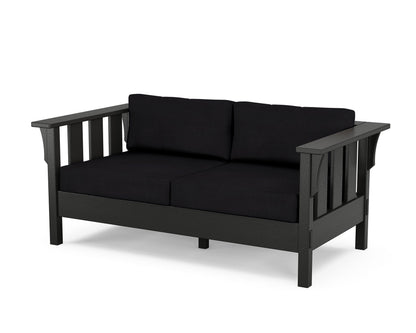 Martha Stewart by POLYWOOD® Acadia Deep Seating Loveseat in Black / Midnight Linen