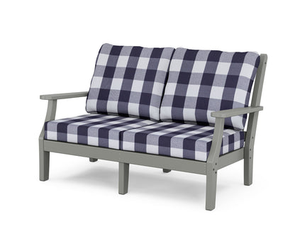 Country Living Wovendale Deep Seating Loveseat in Slate Grey / Buffalo Plaid Navy