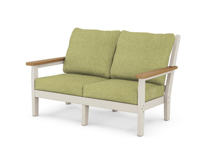 POLYWOOD® Chippendale Deep Seating Loveseat in Sand / Natural / Chartreuse Boucle