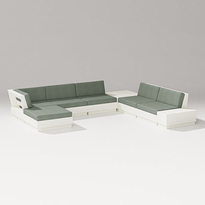 PW Designer Series Elevate 8-Piece Corner Sectional in Vintage White / Cast Sage