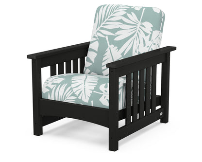POLYWOOD® Club Mission Chair in Black / Leaf Glacier Spa
