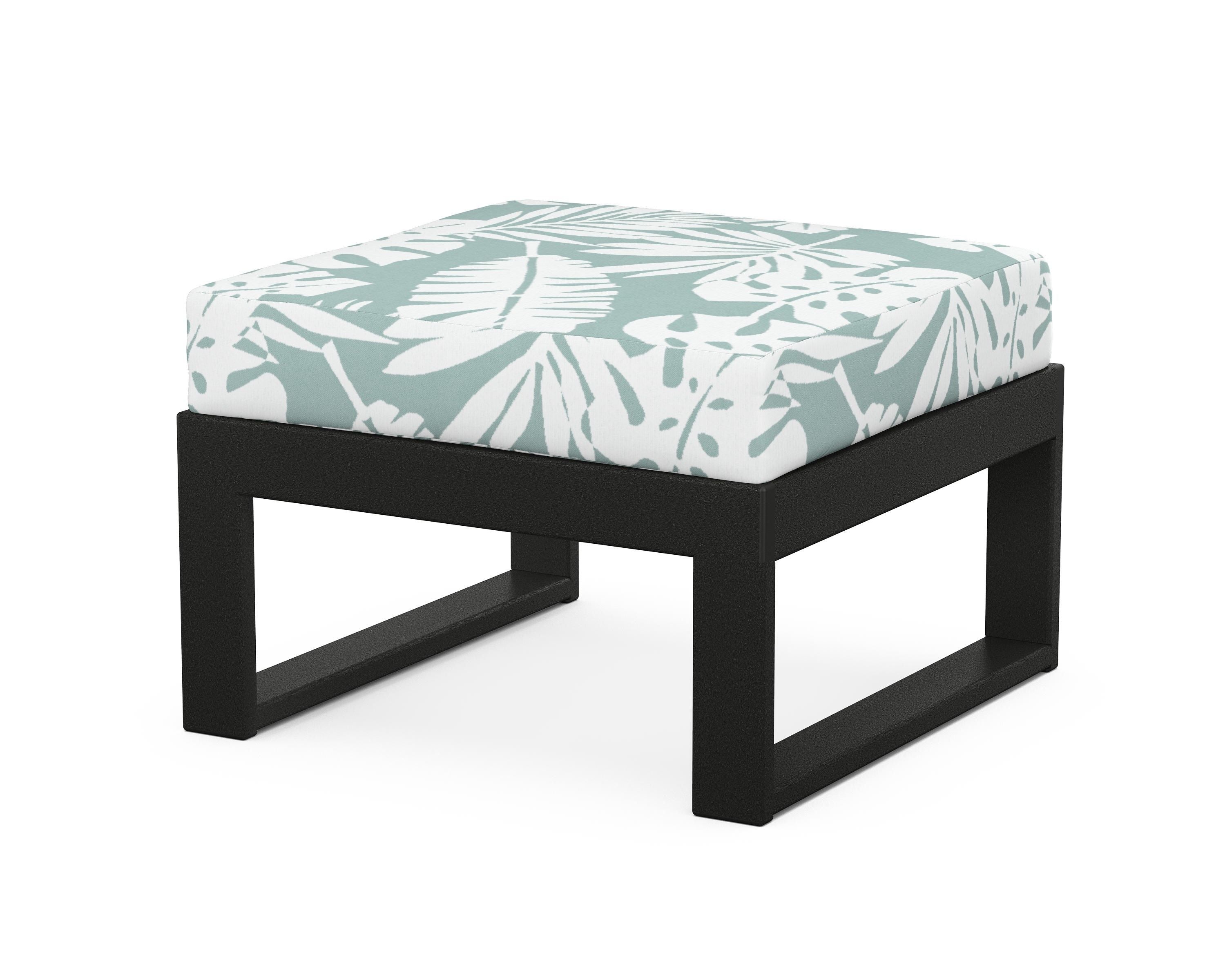 Unbranded Modular Ottoman - Modern in Black / Leaf Glacier Spa