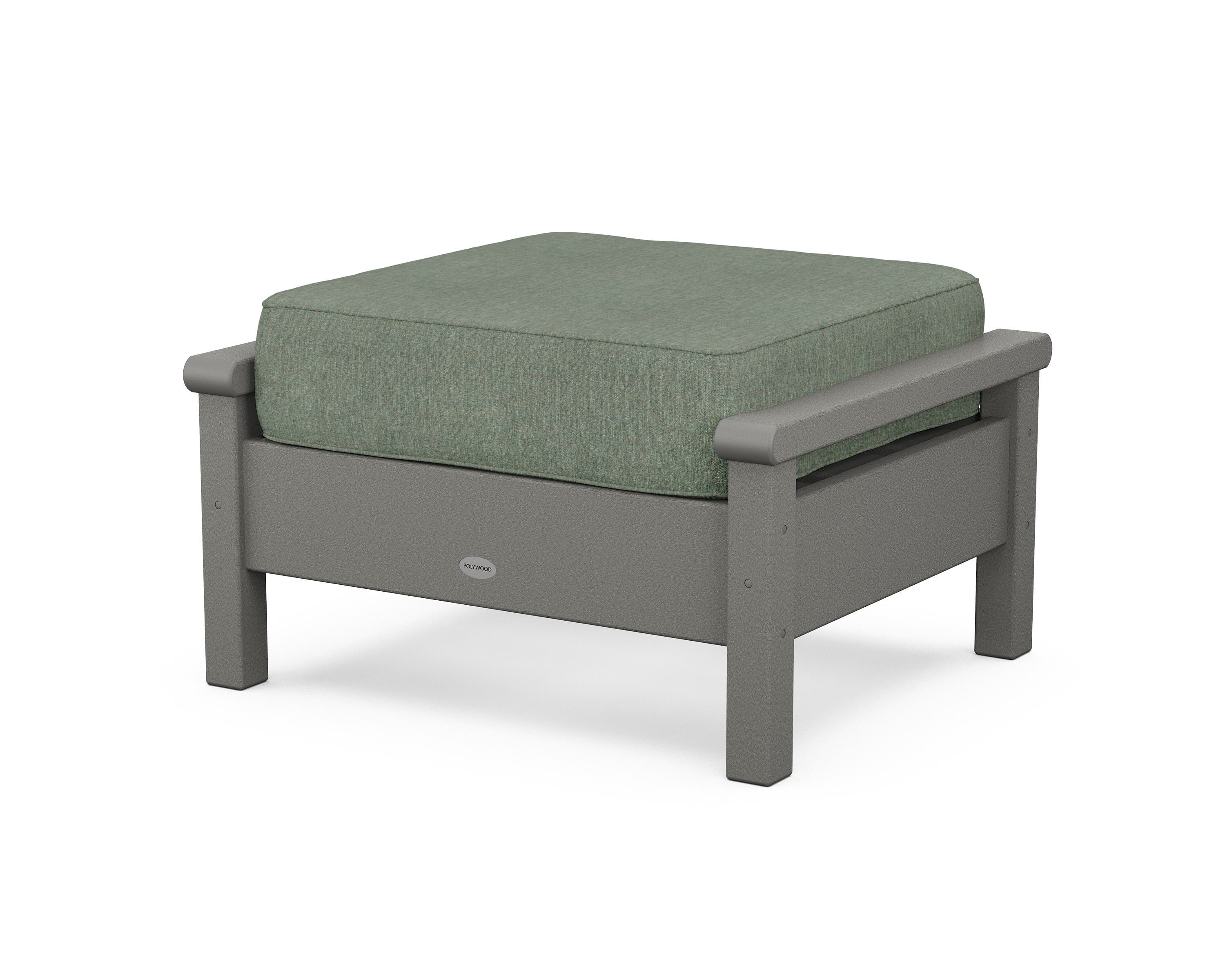 POLYWOOD® Harbour Deep Seating Ottoman in Slate Grey / Cast Sage