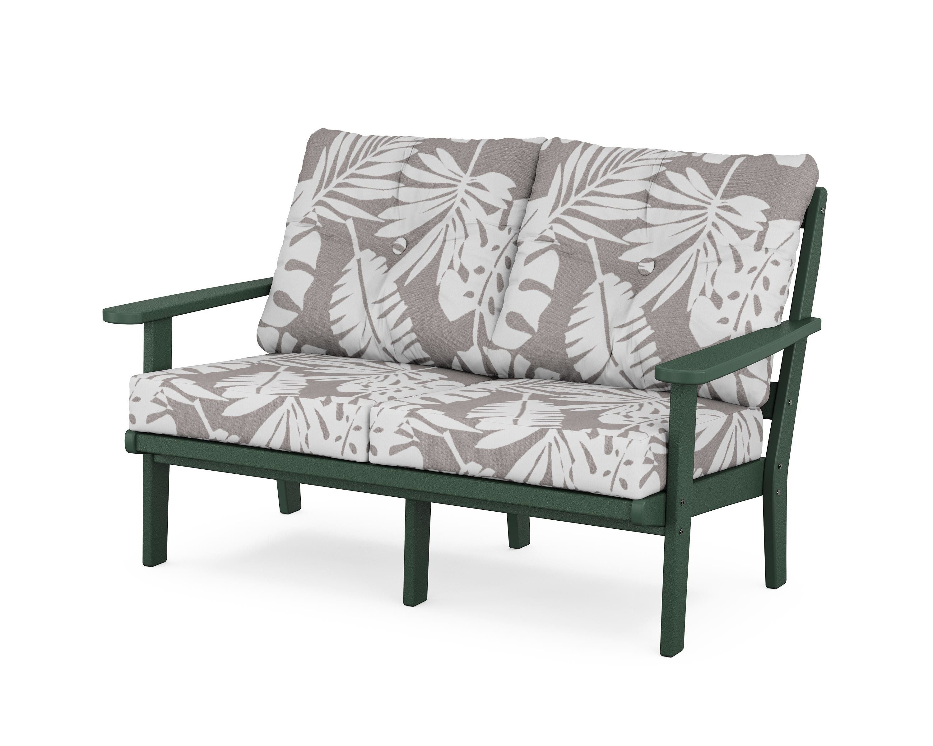 POLYWOOD® Mission Deep Seating Loveseat in Green / Leaf Grey Mist