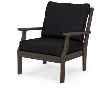 POLYWOOD® Braxton Deep Seating Chair in Vintage Coffee / Midnight Linen