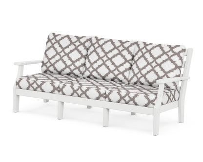 POLYWOOD® Chesapeake Deep Seating Sofa in White / Trellis Grey Mist