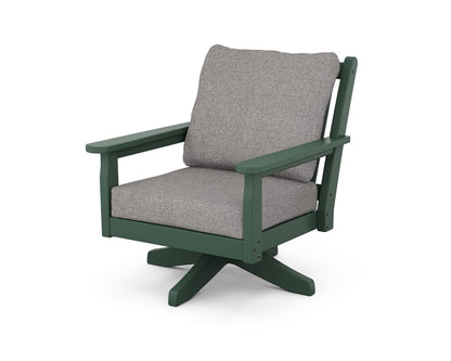 POLYWOOD® Chippendale Deep Seating Swivel Chair in Green / Grey Mist
