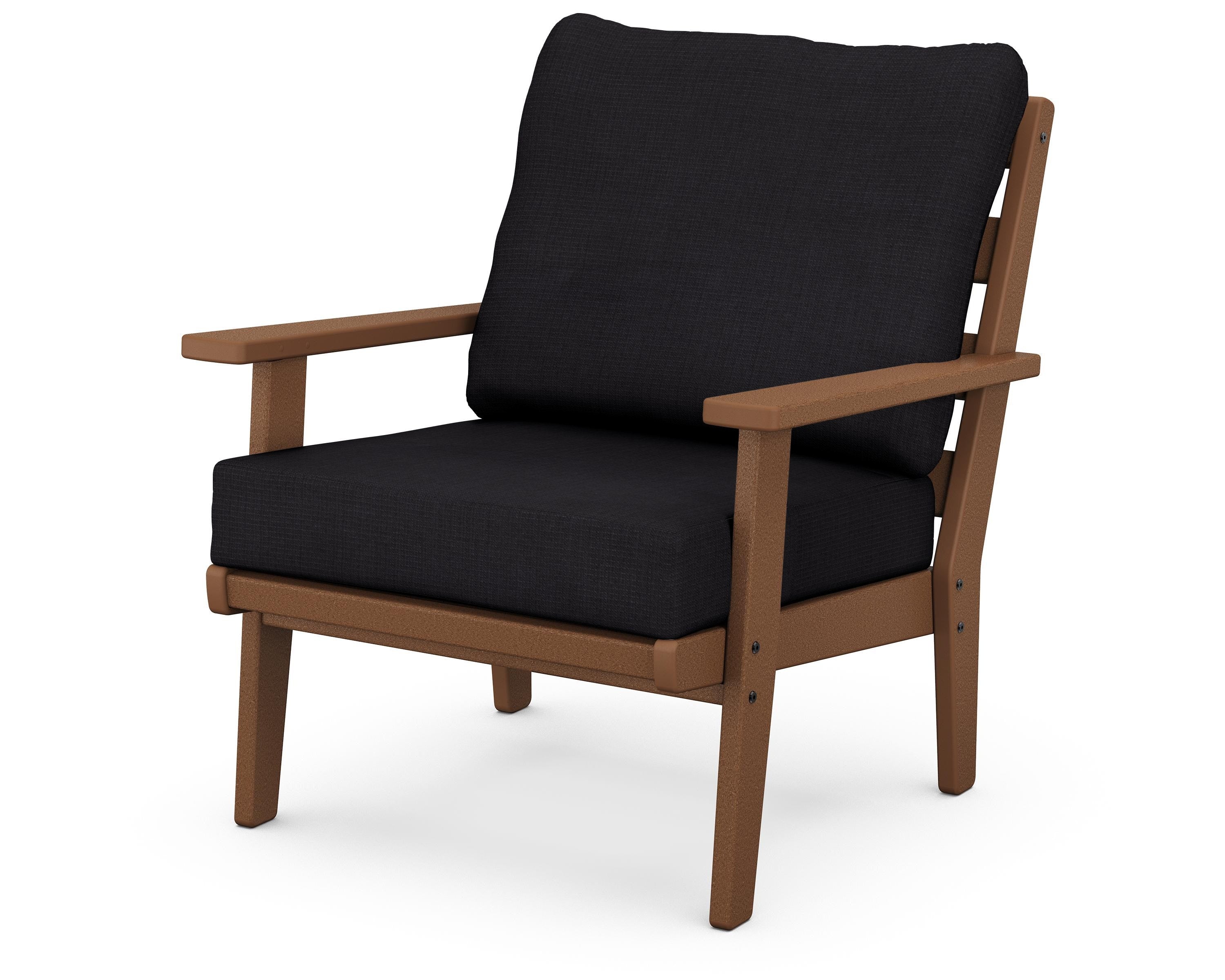 POLYWOOD® Grant Park Deep Seating Chair in Teak / Midnight Linen