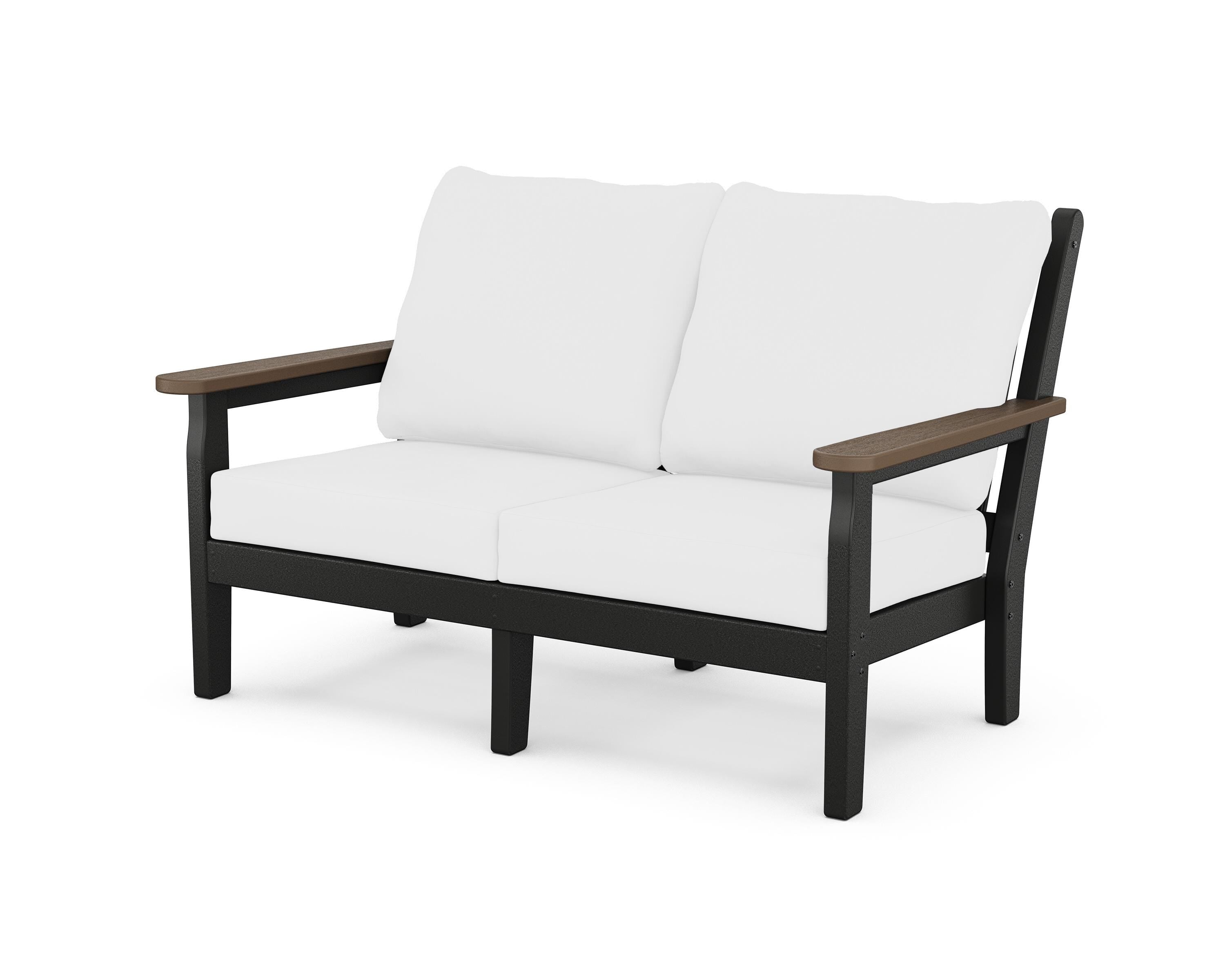 POLYWOOD® Chippendale Deep Seating Loveseat in Black / Kona / Natural